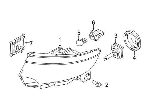 2013 Ford Edge Bulbs Composite Assembly Diagram for BT4Z-13008-J