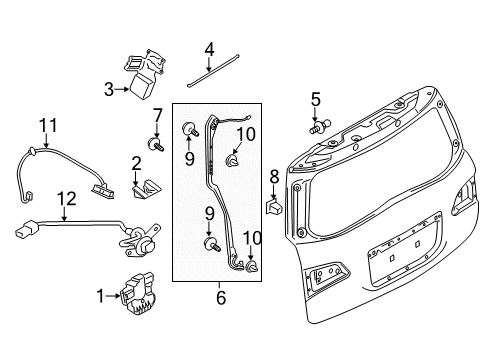 2011 Infiniti QX56 Lift Gate Stay Assembly-Back Door Diagram for 90450-1LA5A