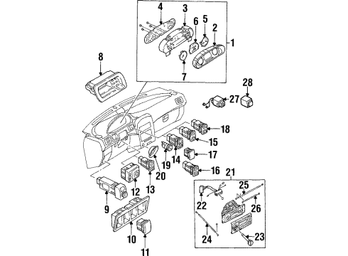 1995 Kia Sportage Switches Switch-Combination Diagram for 0K20366120D