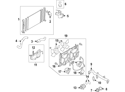 2017 Infiniti QX50 Cooling System, Radiator, Water Pump, Cooling Fan SHROUD Assembly Diagram for 21483-JK00A