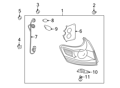 2013 Toyota Venza Bulbs Tail Lamp Assembly Gasket Diagram for 81552-0T010