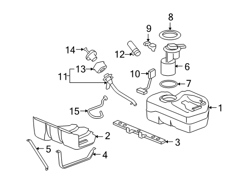 2008 Saturn Sky Senders Fuel Pump Diagram for 19257688