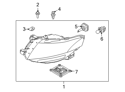 2016 Lincoln MKT Headlamps Headlamp Bulb Diagram for AE9Z-13N021-A