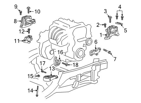 2018 Chevrolet Equinox Engine & Trans Mounting Mount Bracket Diagram for 23463094