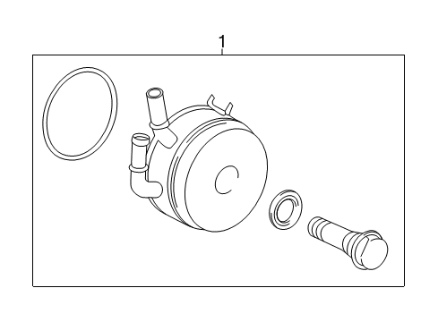 2019 Lexus LC500 Engine Oil Cooler Cooler Assy, Oil W/Bracket Diagram for 15700-38050