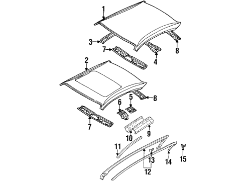 1998 Chrysler Sebring Roof & Components Weatherstrip Diagram for MB926007