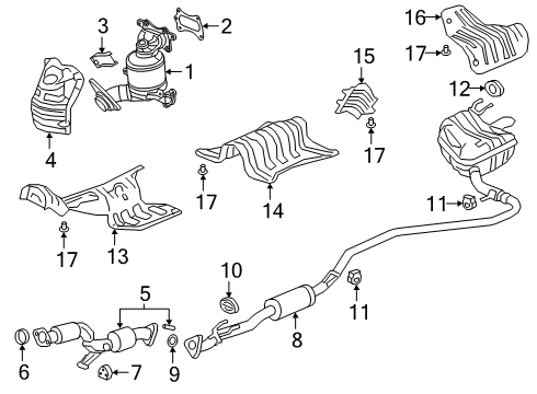 2022 Honda Insight Exhaust Components Converter Complete, Cc Diagram for 18190-6L2-A00