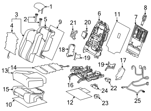 2016 Lexus RX350 Rear Seat Components Rear Seat Back Cover Sub-Assembly, Left (For Separate Type) Diagram for 71078-0E310-B4