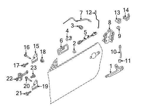 2010 Ford Mustang Lock & Hardware Cable Diagram for AR3Z-63221A00-B