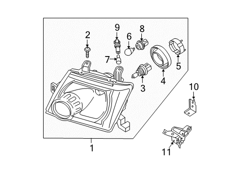 2013 Nissan Xterra Bulbs Cover-Socket Diagram for 26029-0Z800