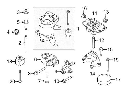 2016 Lincoln MKZ Engine & Trans Mounting Damper Diagram for K2GZ-6F028-A