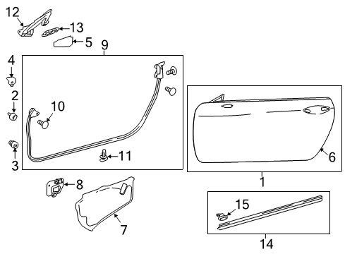 2020 Lexus RC300 Door & Components Regulator Sub-Assembly Diagram for 69801-24060