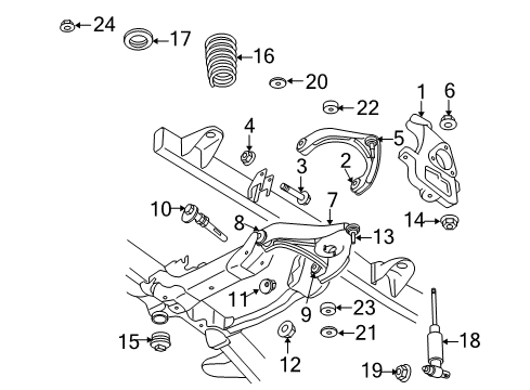 2010 Dodge Ram 2500 Front Suspension Components, Lower Control Arm, Upper Control Arm, Stabilizer Bar ISOLATOR-Spring Diagram for 52106717AA