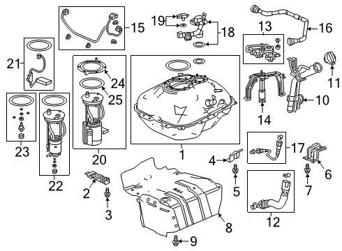 2021 Honda Clarity Fuel Supply Pedal Assy., Accelerator Diagram for 17800-TGL-G81