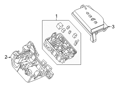 2022 Chevrolet Bolt EV Electrical Components Relay Box Bracket Diagram for 42441019