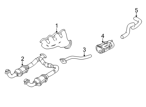 2000 Chevrolet Suburban 1500 Exhaust Components, Exhaust Manifold Exhaust Muffler Assembly (W/ Exhaust Pipe & Tail Pipe) Diagram for 88983160