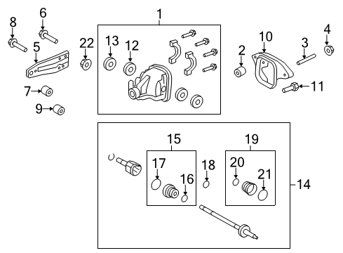2008 Lincoln Navigator Carrier & Components - Rear Vent Assembly Diagram for 2L1Z-4022-AA