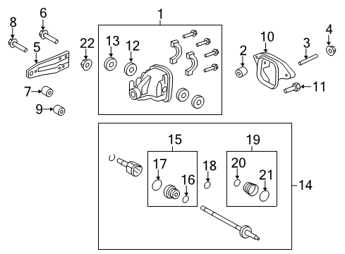 2008 Lincoln Navigator Carrier & Components - Rear Inner Boot Diagram for 2L1Z-4L537-AA