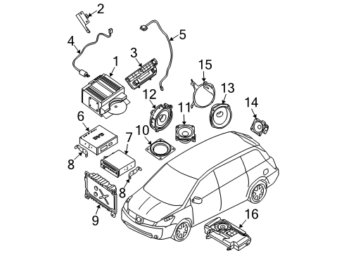 2005 Nissan Quest Sound System Feeder-Antenna Diagram for 28243-5Z000