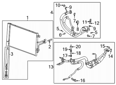 2021 Cadillac CT4 A/C Condenser, Compressor & Lines Condenser Diagram for 84732703