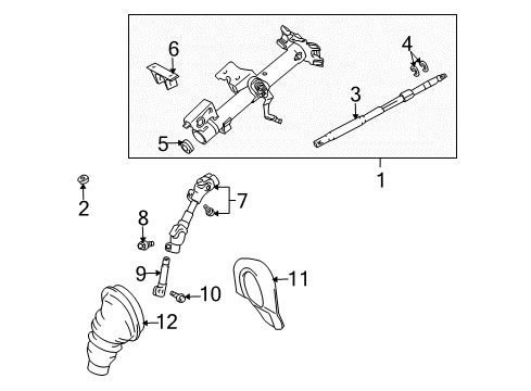 2003 Toyota Celica Housing & Components Column Assembly Diagram for 45250-2G331