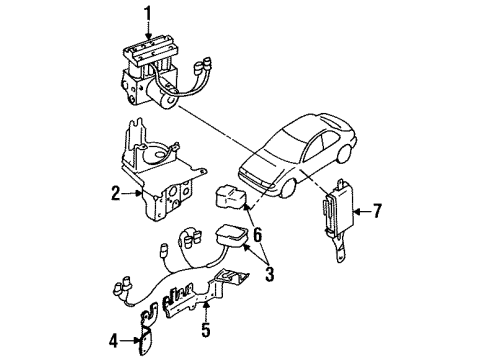 1997 Nissan Altima ABS Components Relay Assy-Actuator Diagram for 47605-1E400