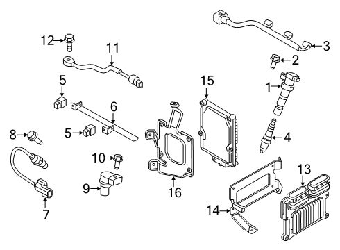 2017 Hyundai Santa Fe Powertrain Control Spark Plug Assembly Diagram for 1884611070