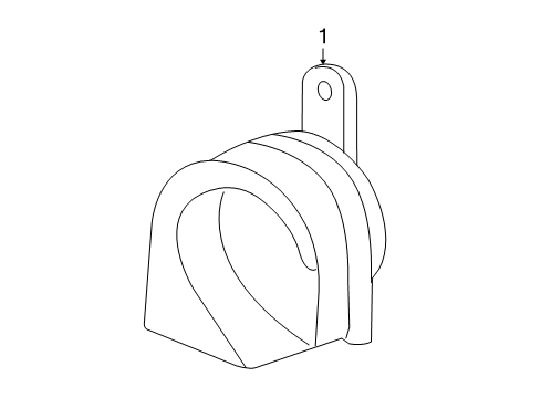 2013 Acura ZDX Horn Horn Assembly (Low) Diagram for 38100-S2A-A02