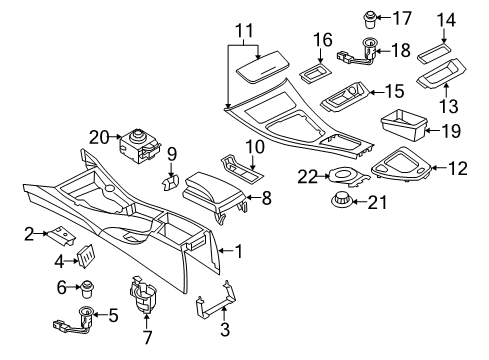 2007 BMW 335i Center Console Insert Diagram for 51169198284