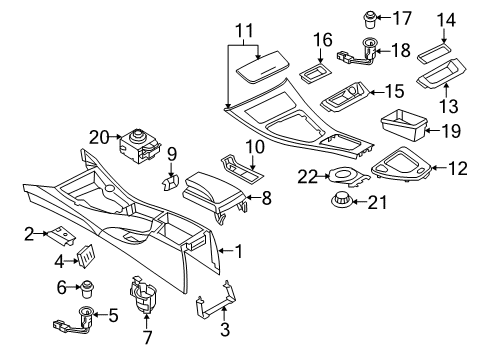 2012 BMW 335is Center Console Controller Diagram for 65829334613