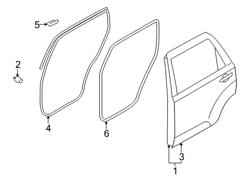 2009 Kia Borrego Rear Door WEATHERSTRIP-Rear Door Body Side Diagram for 831202J000J7