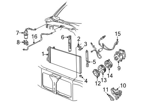 2004 Ford F-150 Heritage Air Conditioner Pulley Diagram for F6TZ-19D784-B