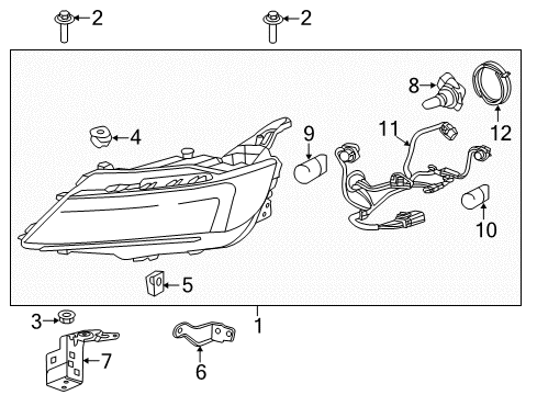 2014 Chevrolet Impala Headlamps Headlamp Assembly Diagram for 84434645