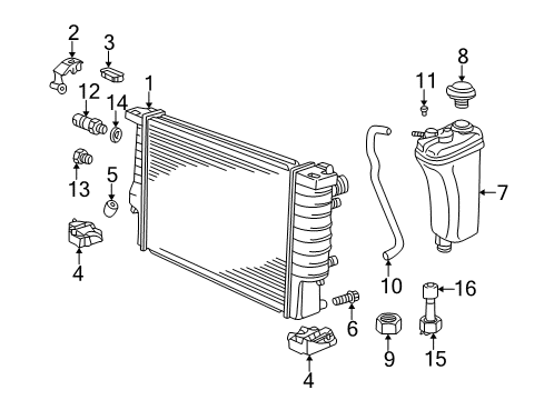 1998 BMW Z3 Radiator & Components Water Hose Diagram for 17111723521