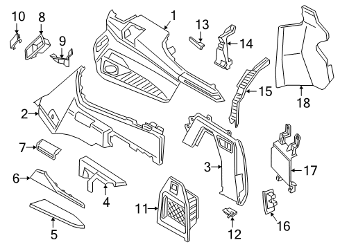 2021 BMW X7 Interior Trim - Rear Body REAR RIGHT TRUNK TRIM Diagram for 51475A01876