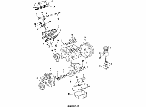 1985 Oldsmobile Delta 88 Engine Parts, Mounts, Cylinder Head & Valves, Camshaft & Timing, Oil Pan, Oil Pump, Crankshaft & Bearings, Pistons, Rings & Bearings Pump Asm, Fuel Diagram for 6471742