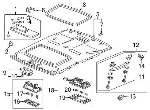 2000 Acura RL Interior Trim - Roof Holder, Sunvisor (Mild Beige) Diagram for 88217-SP0-000ZG