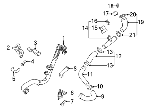 2019 Kia Stinger Powertrain Control Pipe-I/COOLER Outlet Diagram for 282892CTB1