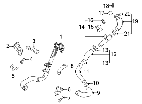 2019 Kia Stinger Powertrain Control Pipe-INTERCOOLER Outlet Diagram for 282872CTB0