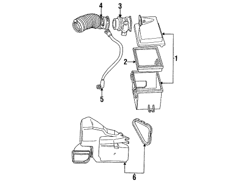 1993 Ford Taurus Filters Vent Hose Diagram for FODZ-6A664-BA