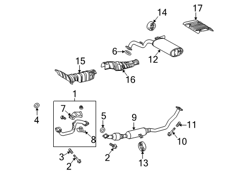 2009 Pontiac Vibe Exhaust Components Seal, Exhaust Manifold Pipe Diagram for 19184263