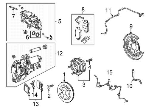 2022 Cadillac CT5 Fender & Components Brake Hose Diagram for 84988109