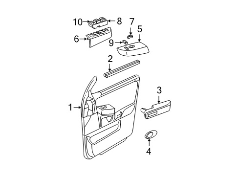 2004 Ford Expedition Rear Door Armrest Pad Diagram for 4L1Z-7824140-AAA