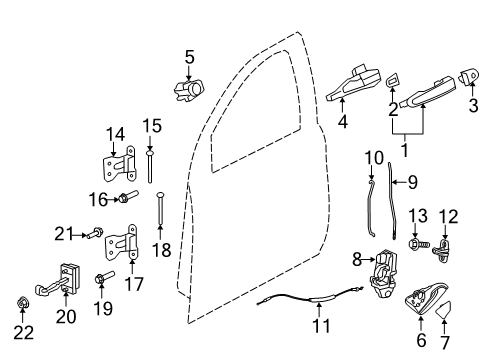 2016 Chevrolet SS Front Door - Lock & Hardware Handle, Outside Diagram for 13577717