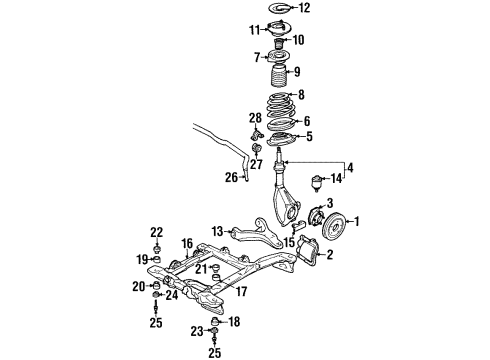 1990 Buick Regal Front Brakes Insulator Bolt Diagram for 11561577
