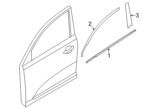 2018 Kia Sportage Exterior Trim - Front Door MOULDING Assembly-Front Door Diagram for 82860D9000