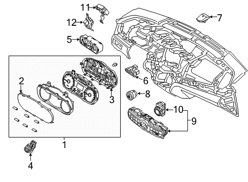 2017 Kia Cadenza Controls - Instruments & Gauges Unit Assembly-Tilt & Tel Diagram for 95450F6000