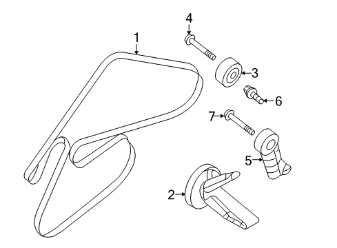 2014 Kia Sedona Belts & Pulleys Bolt-Tensioner Bracket Adjusting Diagram for 25283-3C100