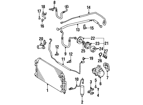 1995 Toyota Avalon Air Conditioner Suction Pipe Diagram for 88717-07010