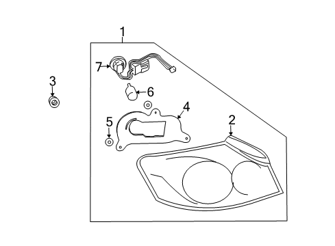 2007 Infiniti G35 Bulbs Packing-Lamp, LH Diagram for 26558-JK00A